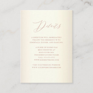 Cartão De Informações Casamento de Champagne Dourada Elegante