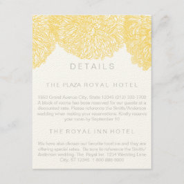 Cartão De Informações Casamento de Chrysanthemum Amarelo Blooming