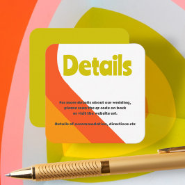 Cartão De Informações Casamento De Citros De Retro Negrito