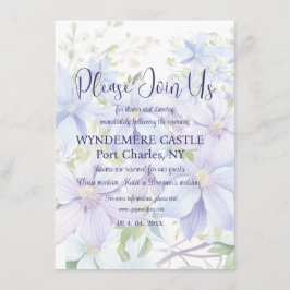 Cartão De Informações Casamento de Código QR da Elegante Periwinkle Clem