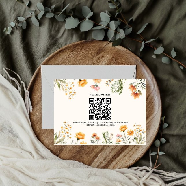Cartão De Informações Casamento De Código Qr De Berd Wadow Wildflower (Criador carregado)