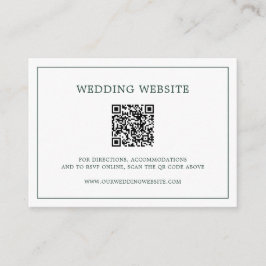 Cartão De Informações Casamento de Código QR de Monograma Simples Flores