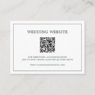 Cartão De Informações Casamento de Código QR de Monograma Simples Flores