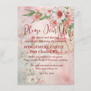 Cartão De Informações Casamento de Código QR do Vintage Blush Dress