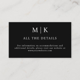 Cartão De Informações Casamento de Código QR Preto e Branco