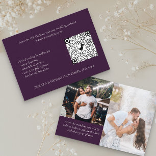 Cartão De Informações Casamento de Código QR RSVP Online de Fotografia 