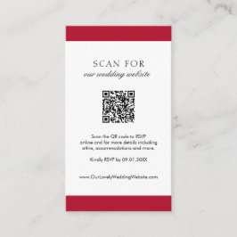 Cartão De Informações Casamento de Código QR Simples Vermelho Moderno Mí