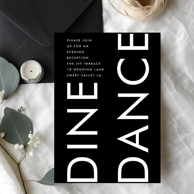 Cartão De Informações Casamento de DANÇA DINETRÔNICA Ultra Moderno e Gra (Criador carregado)