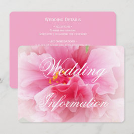 Cartão De Informações Casamento de Design Floral Rosa
