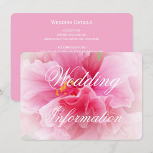 Cartão De Informações Casamento de Design Floral Rosa