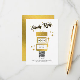 Cartão De Informações Casamento de Destino de Las Vegas Dourado