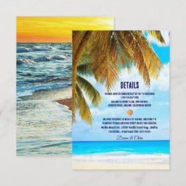 Cartão De Informações Casamento de Destino de Palmeiras de Praia