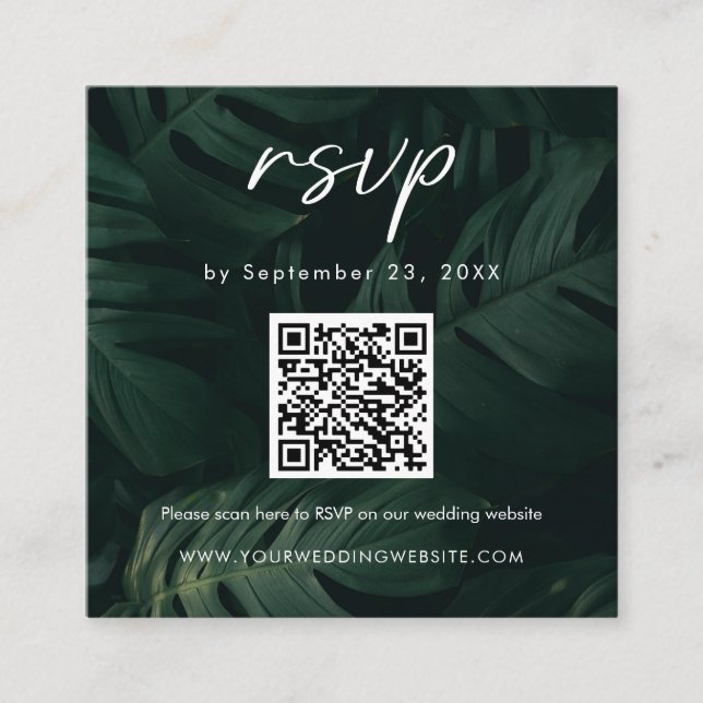 Cartão De Informações Casamento de Destino RSVP do Código QR de Análise  (Frente)