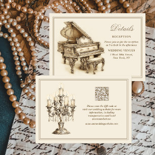Cartão De Informações Casamento de Detalhes de QR Code Atemporal de Marf