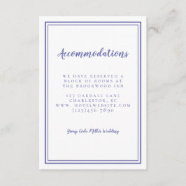 Cartão De Informações Casamento de Detalhes Simples do Periwinkle