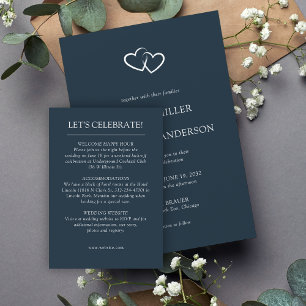 Cartão De Informações Casamento de Elementos Simples Modernos Elegante