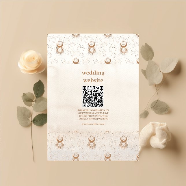 Cartão De Informações Casamento de Estrelas Celestiais Douradas Místicas (Criador carregado)