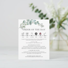 Cartão De Informações Casamento de Eucalipto Verde Água Rural