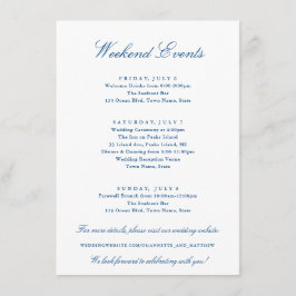 Cartão De Informações Casamento de Eventos de Fim de Semana da Coleção d