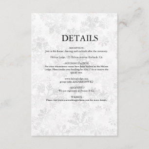 Cartão De Informações Casamento de Floco de Neve de Inverno