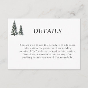 Cartão De Informações Casamento de flocos de neve da Wonderland Winter