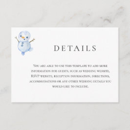 Cartão De Informações Casamento de flocos de neve da Wonderland Winter