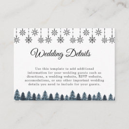 Cartão De Informações Casamento de flocos de neve da Wonderland Winter