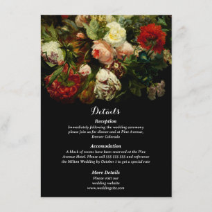 Cartão De Informações Casamento de flores florais elegantes e românticas
