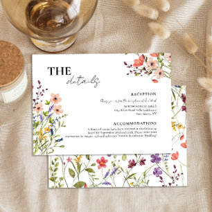 Cartão De Informações Casamento De Flores Selvagens Botânicas Chic