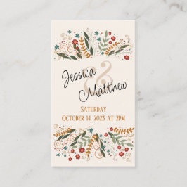 Cartão De Informações Casamento de Flores Selvagens Pequenas Inspirivida