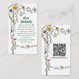 Cartão De Informações Casamento de Flores Silvestres Rústico País Flores