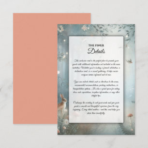 Cartão De Informações Casamento de Floresta Encantada de Teal e Peach