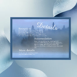 Cartão De Informações Casamento de floresta pastel azul empoeirado