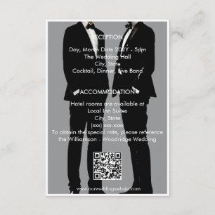 Cartão De Informações Casamento de Homens Gay Modernos Elegantes