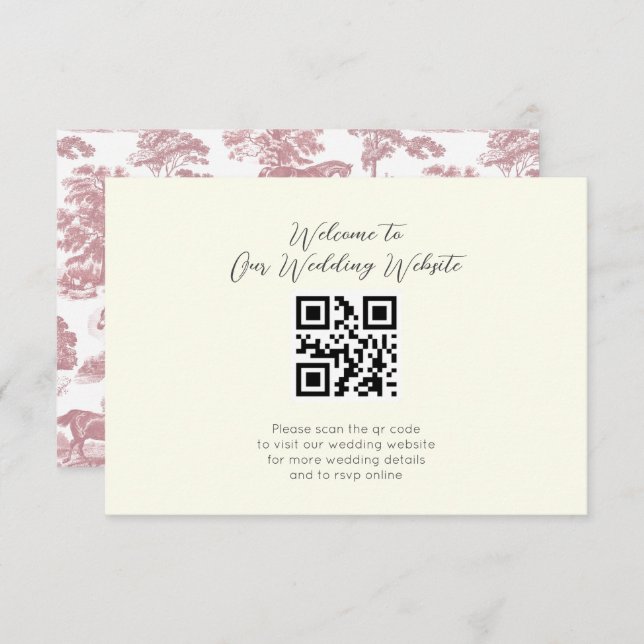 Cartão De Informações Casamento de Horrores Rosa Elegante (Frente/Verso)