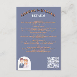 Cartão De Informações Casamento de Ilustração Simples e De Cartoon-Iike