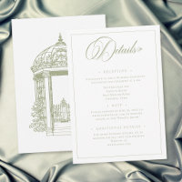 Casamento de Jardim com Brasão Verde Elegante Vint
