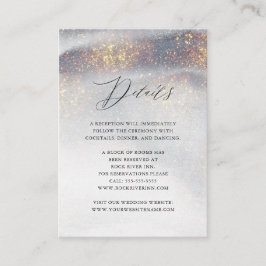 Cartão De Informações Casamento de luxo com Dourado Sparkle Watercolor d