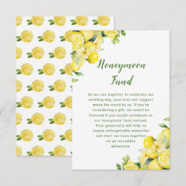 Cartão De Informações Casamento de Moldura de Lemon Greenery