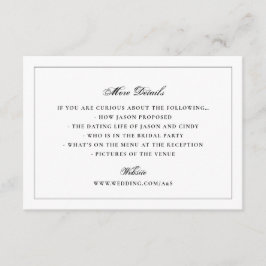 Cartão De Informações Casamento de Monograma Elegante com Moldura Branca