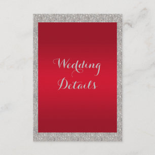 Cartão De Informações Casamento de Natal Classy Ruby Red & Sparkly Baubl