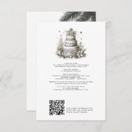 Cartão De Informações Casamento de Natal com Detalhes e QR