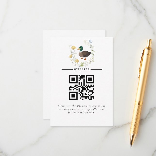 Cartão De Informações Casamento de Pato de Seldflower Mallard (Frente/Verso In Situ)