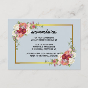 Cartão De Informações Casamento de Pêssego com Enxovelamento de Cinzas