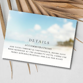 Cartão De Informações Casamento de praia simples