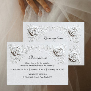 Cartão De Informações Casamento de Recepção de Script de Rosas Embalados