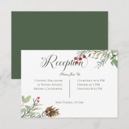 Cartão De Informações Casamento de Recepção Moderna de Pine de inverno B