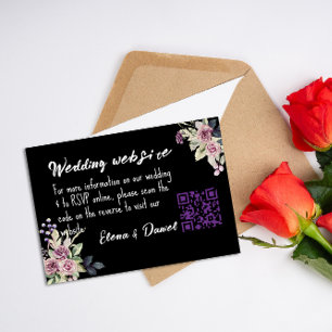 Cartão De Informações Casamento de rosa rosa-rosa-d'água