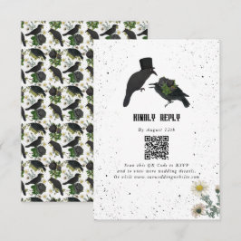 Cartão De Informações Casamento de Rosas Negras do Halloween