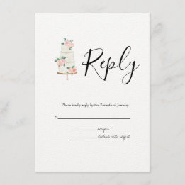 Cartão De Informações Casamento de RSVP Botânico de Primavera de Aquarel